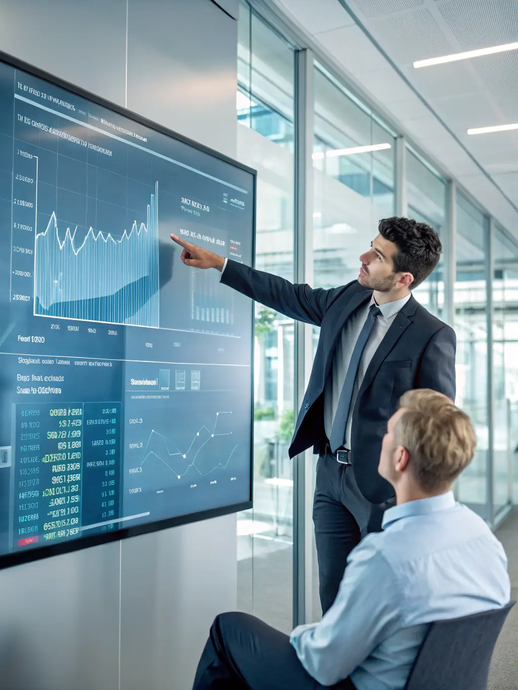 A professional advisor explaining the benefits of cash value life insurance to a client in a modern office setting, emphasizing financial growth and security.